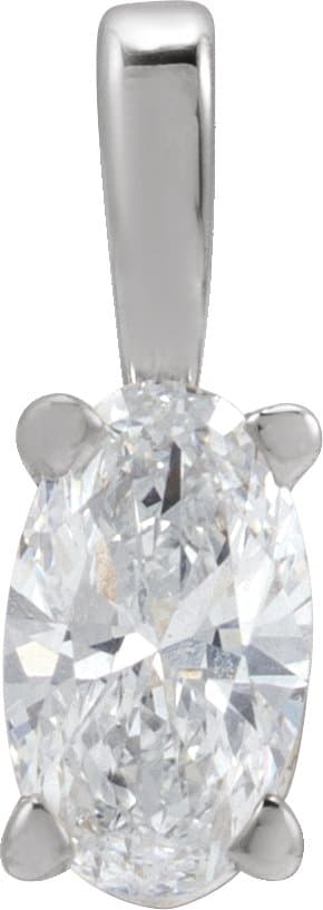 14K White Gold 1 CT Natural Diamond Pendant