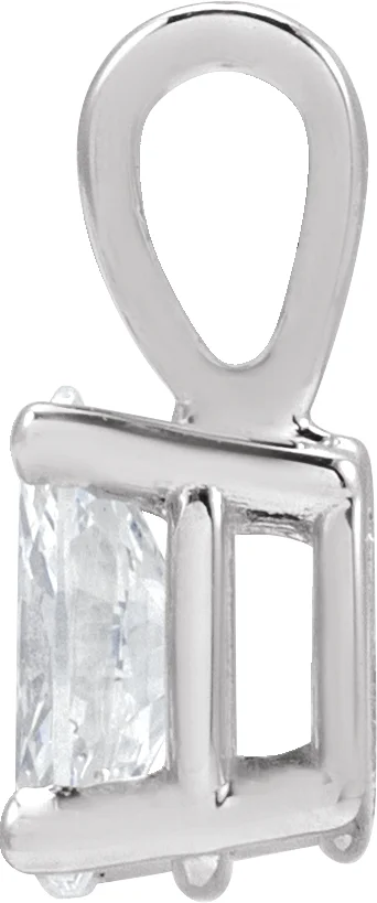 Oval 4-Prong Solitaire Lightweight Pendant, view 3