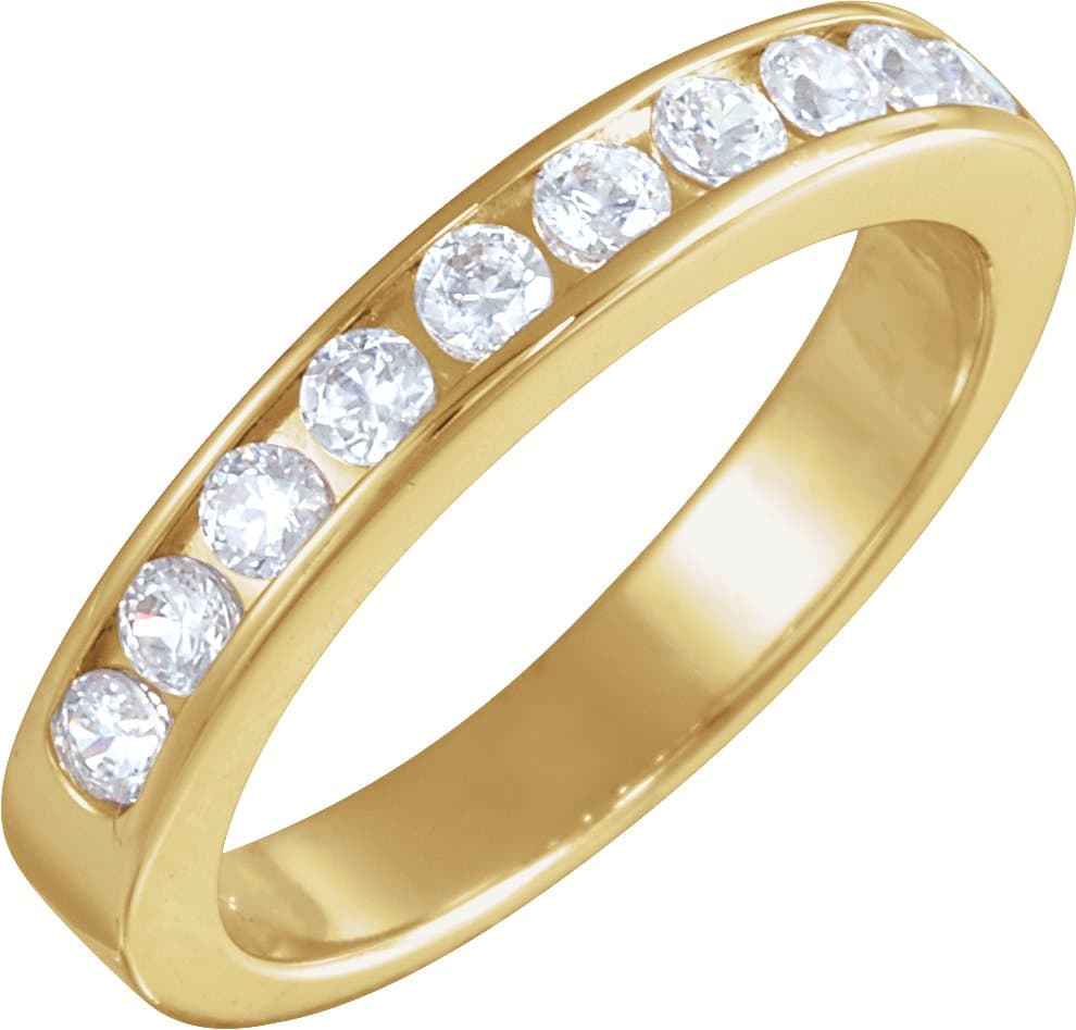14K Yellow 1/2 CTW Natural Diamond Anniversary Band