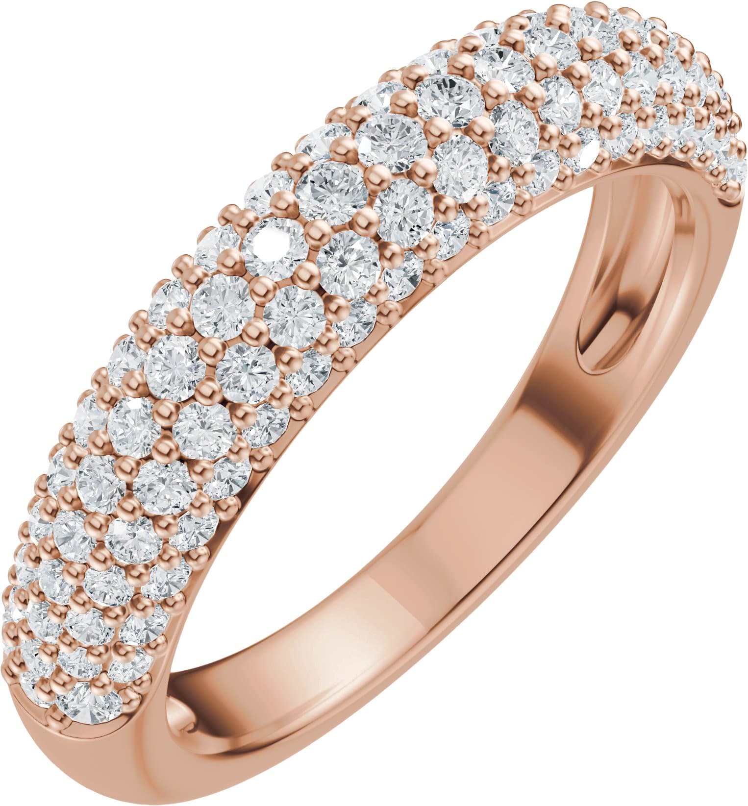 14K Rose Gold 10x8 mm Oval 1 1/4 CTW Lab-Grown Diamond Semi-Set Engagement Ring