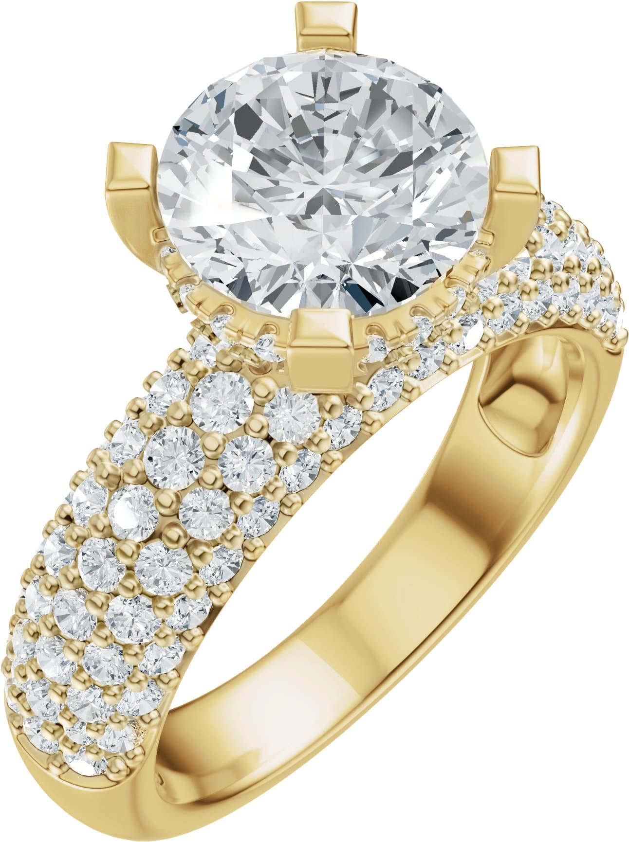 14K Rose Gold 10x8 mm Oval 1 1/4 CTW Lab-Grown Diamond Semi-Set Engagement Ring