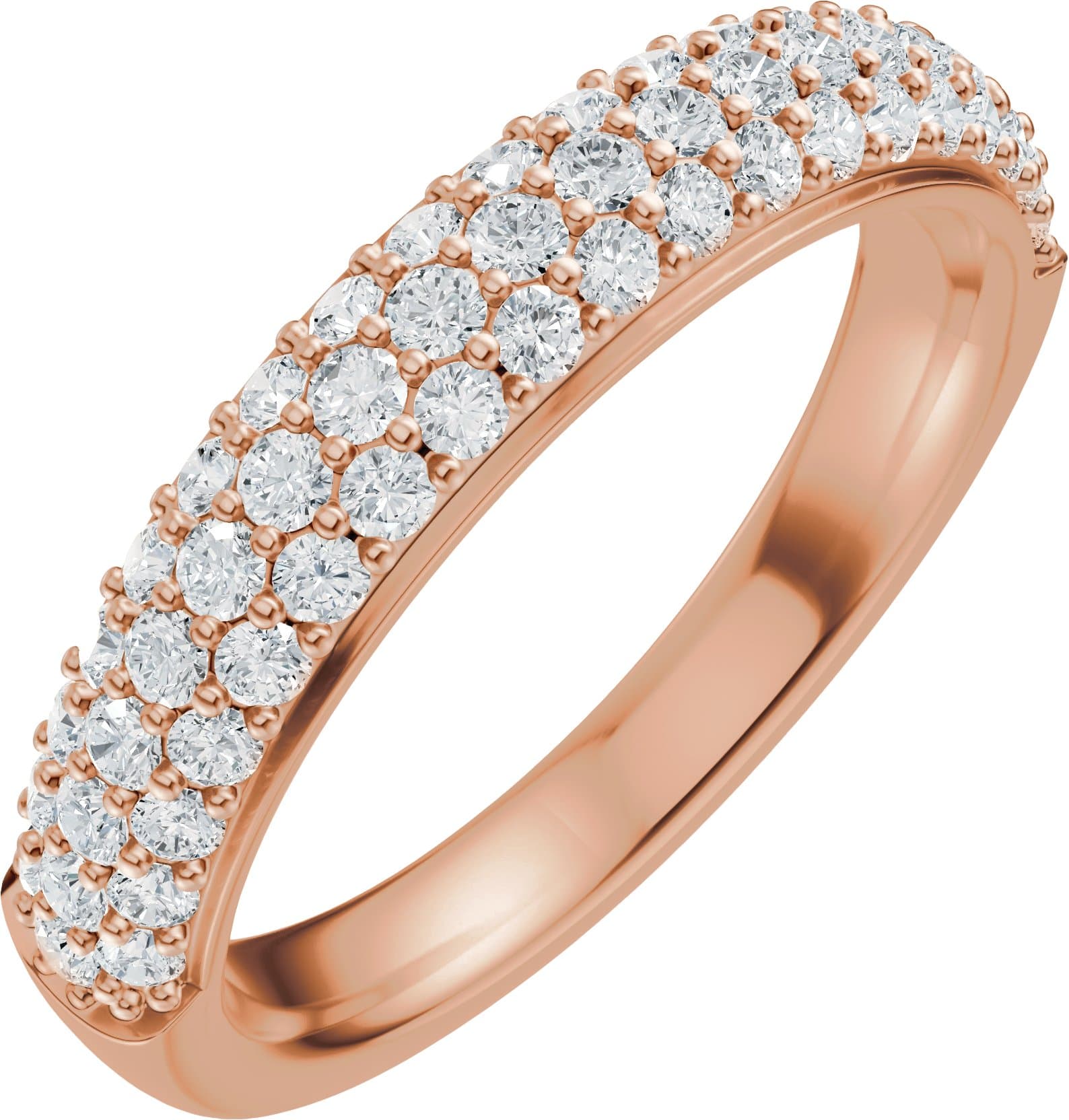 14K Rose Gold 10x8 mm Emerald 5/8 CTW Lab-Grown Diamond Semi-Set Engagement Ring