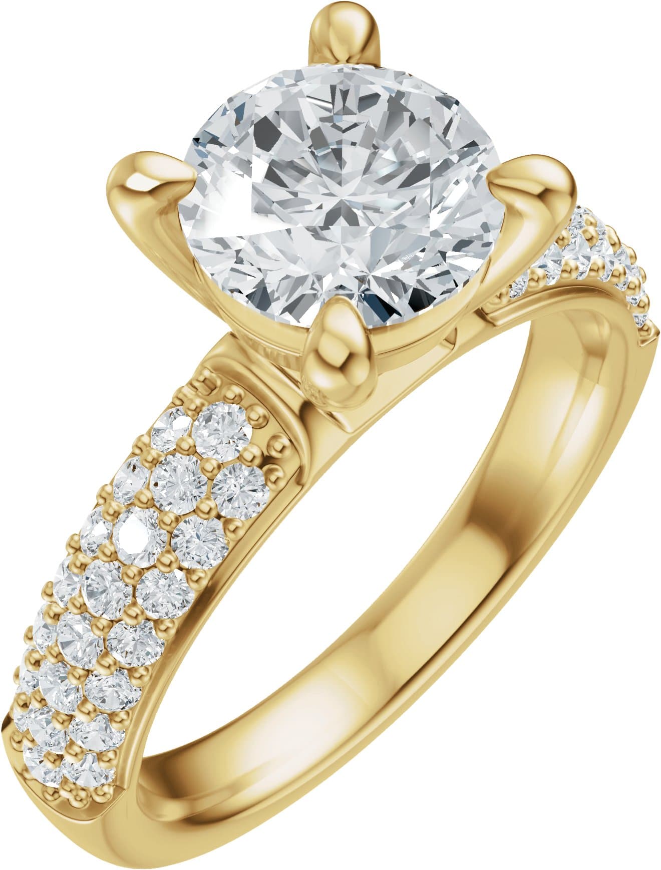 14K Rose Gold 10x8 mm Emerald 5/8 CTW Lab-Grown Diamond Semi-Set Engagement Ring