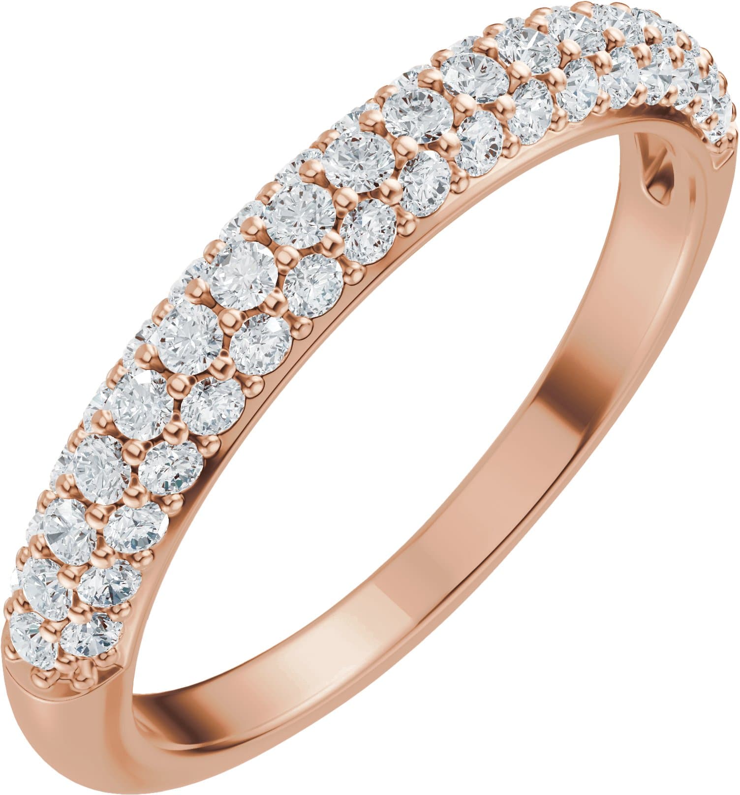 14K Rose Gold 1/2 CTW Lab-Grown Diamond Matching Band