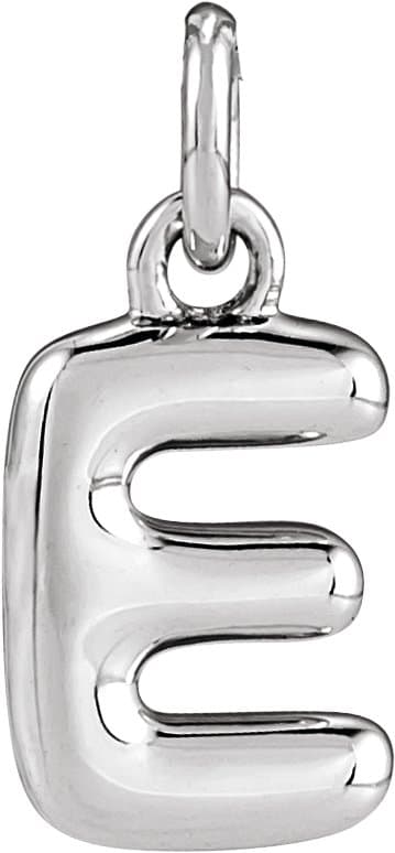 14K Rose Bubble Initial E Pendant