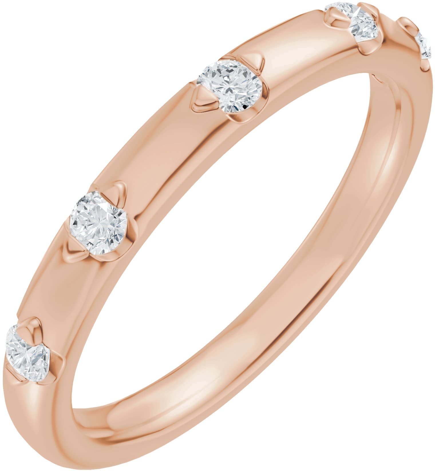 14K Rose Gold 1/5 CTW Lab-Grown Diamond Matching Band
