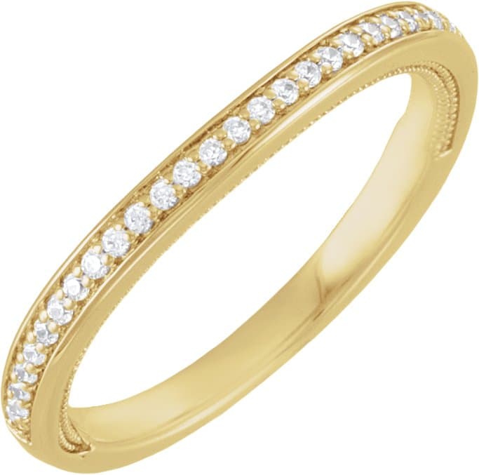 14K Rose Gold 1/6 CTW Lab-Grown Diamond Matching Band