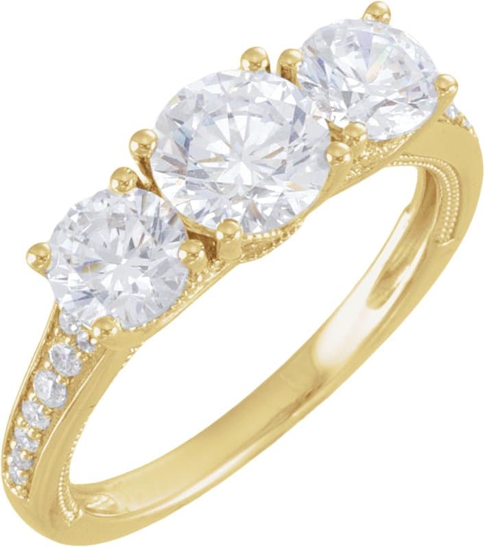 14K Rose Gold 6.5 mm Round 1/8 CTW Lab-Grown Diamond Semi-Set Engagement Ring