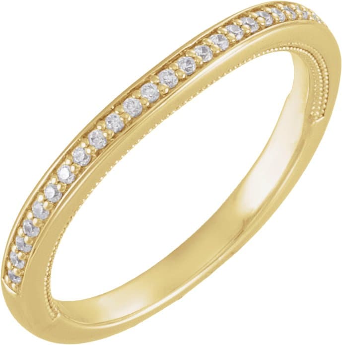 14K Rose Gold 1/6 CTW Lab-Grown Diamond Matching Band