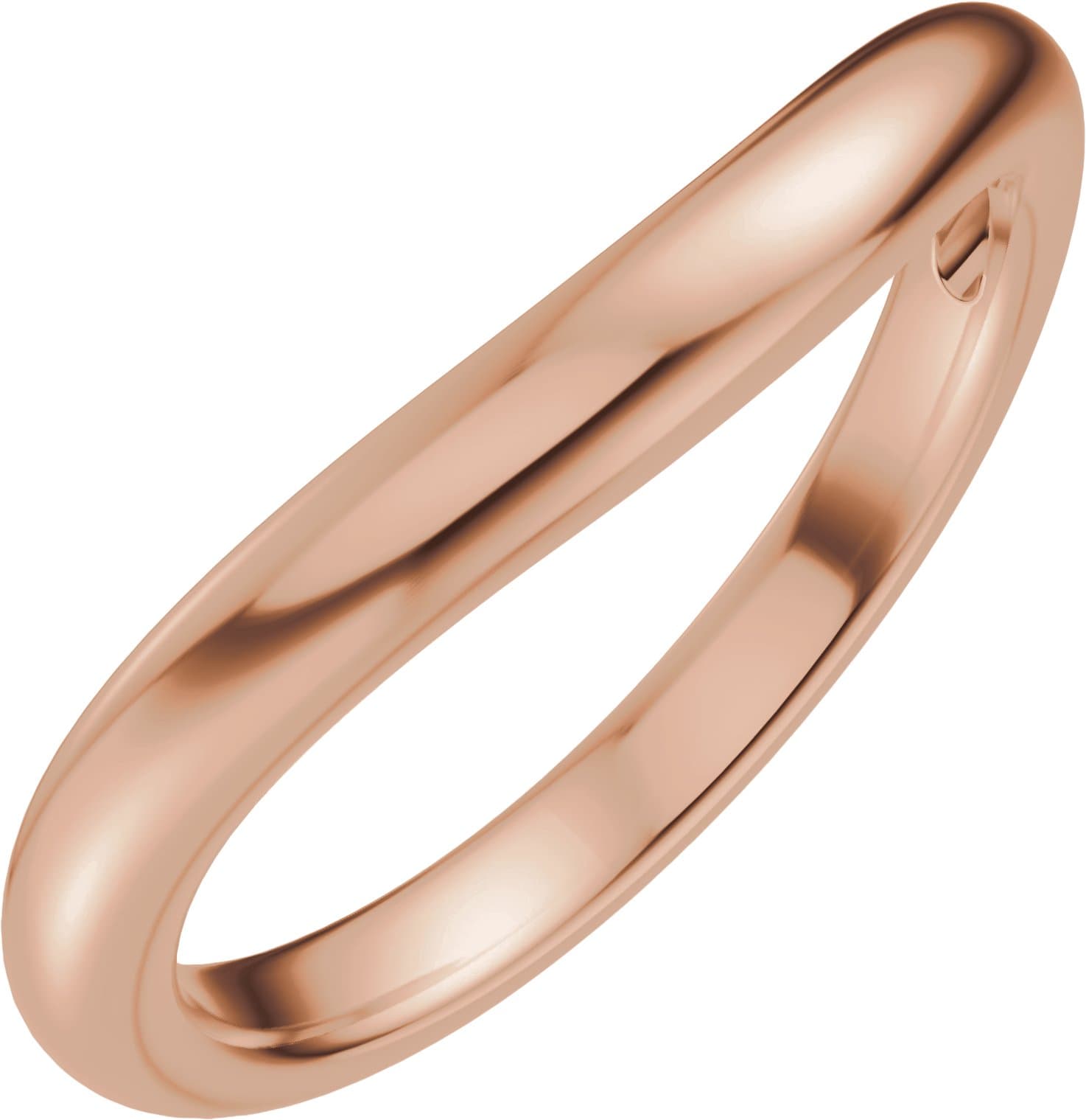 14K Rose Curved Matching Band