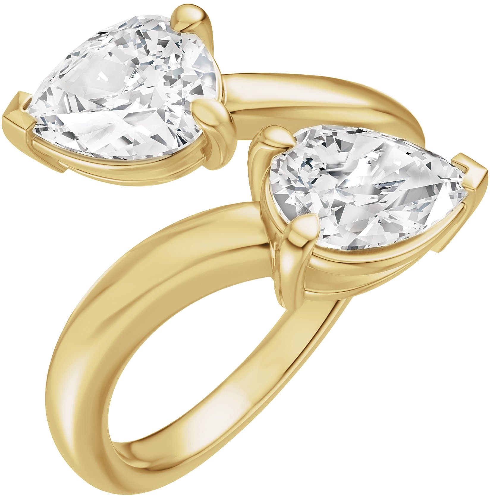 14K Rose 8x6 mm Pear Two-Stone Engagement Ring Mounting
