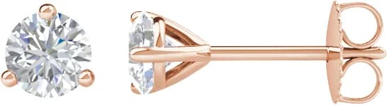 Round 3-Prong Cocktail-Style Stud Earrings