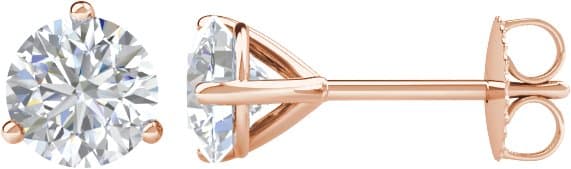 14K Rose 2 CTW Natural Diamond Stud Earrings