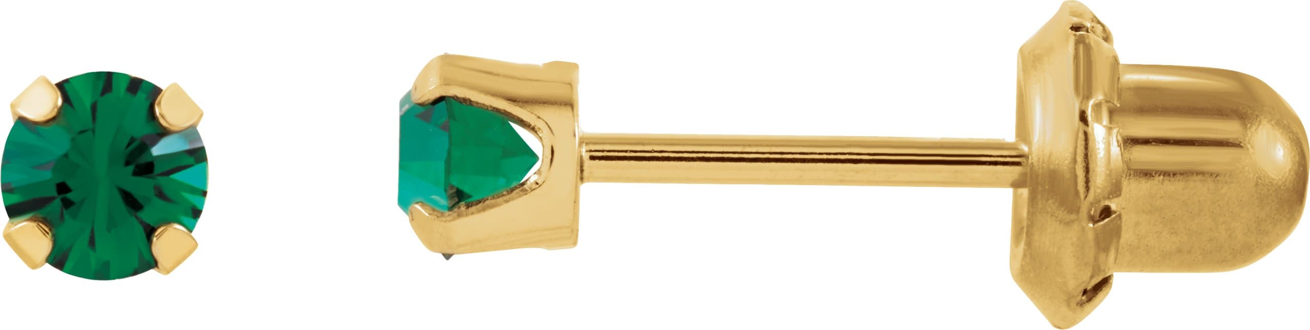 24K Gold-Plated Stainless Steel Imitation Blue Sapphire Inverness® Piercing Earrings  