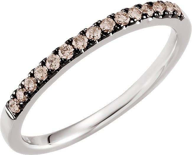 14K White 1/5 CTW Black Diamond Stackable Ring