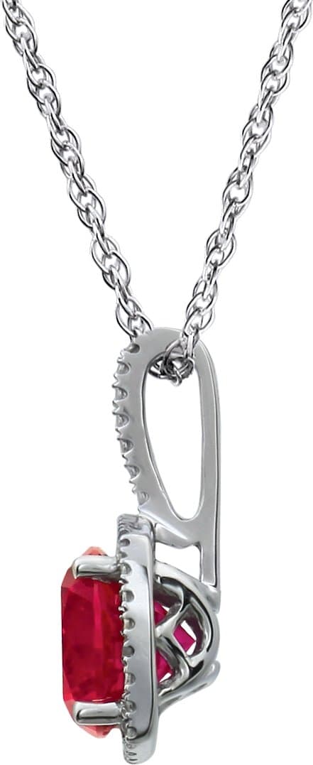 Halo-Style Birthstone Necklace view 2