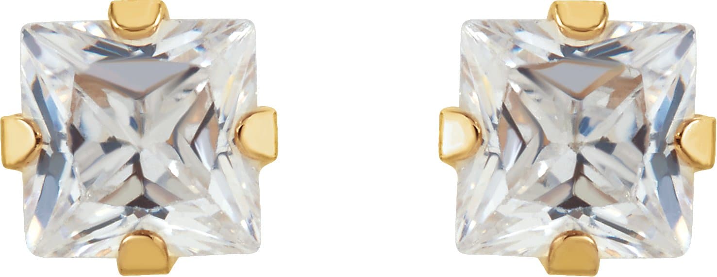 Round 4-Prong Inverness® Piercing Stud Earrings view 2