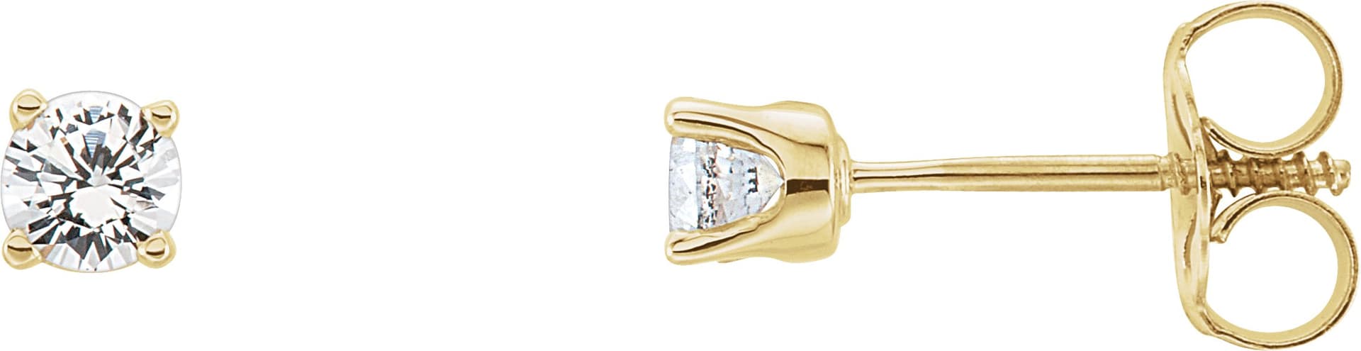 14K White 1/5 CTW Natural Diamond Youth Earrings