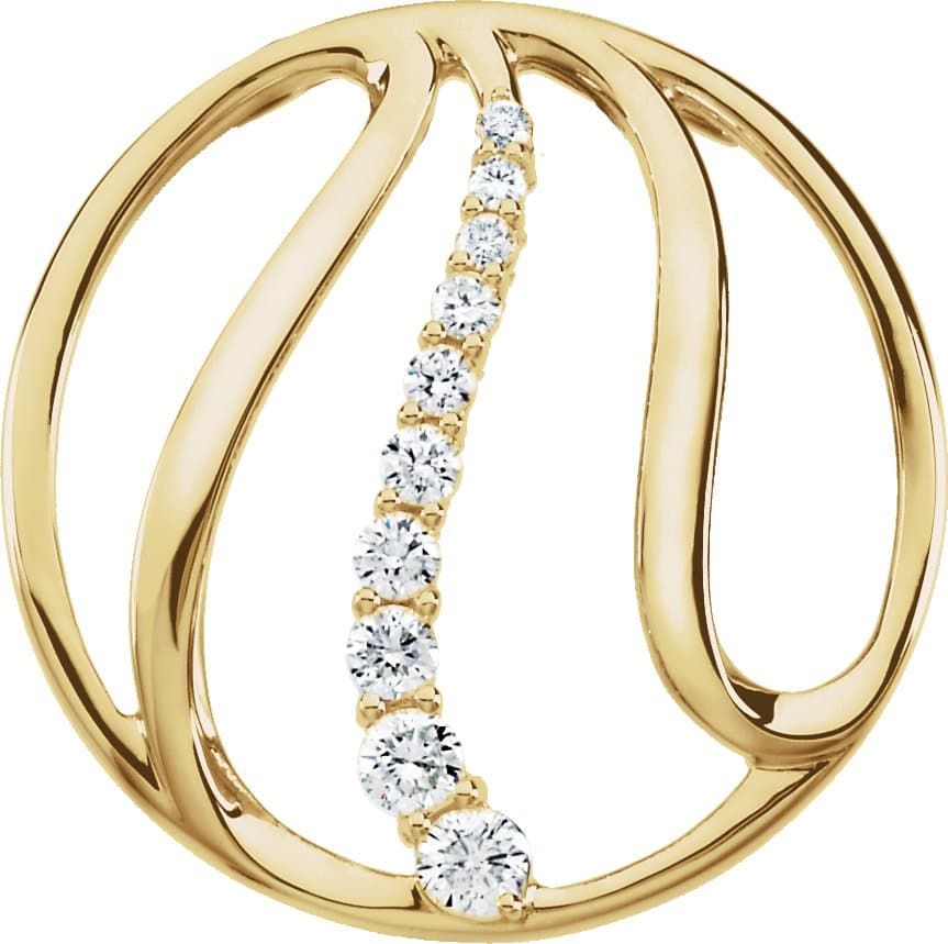 14K Yellow 3/4 CTW Natural Diamond Journey Pendant