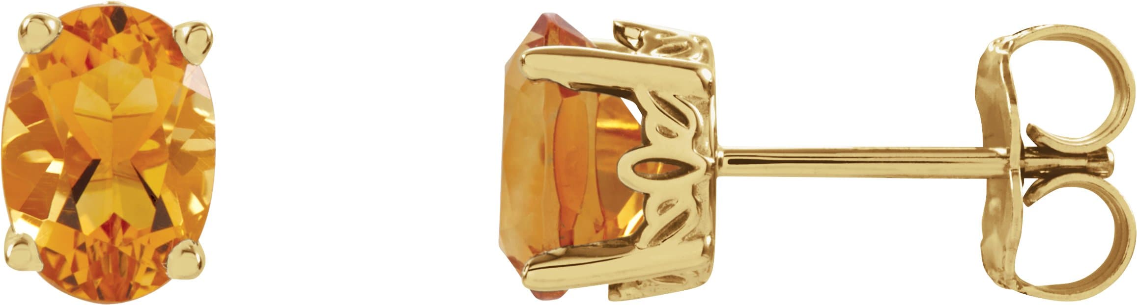 14K Yellow Natural Citrine Earrings