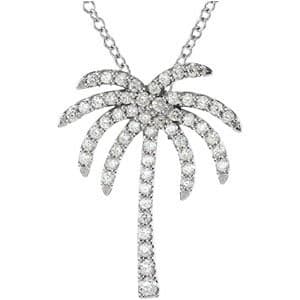 Platinum 1/3 CTW Natural Diamond Palm Tree 16 Necklace