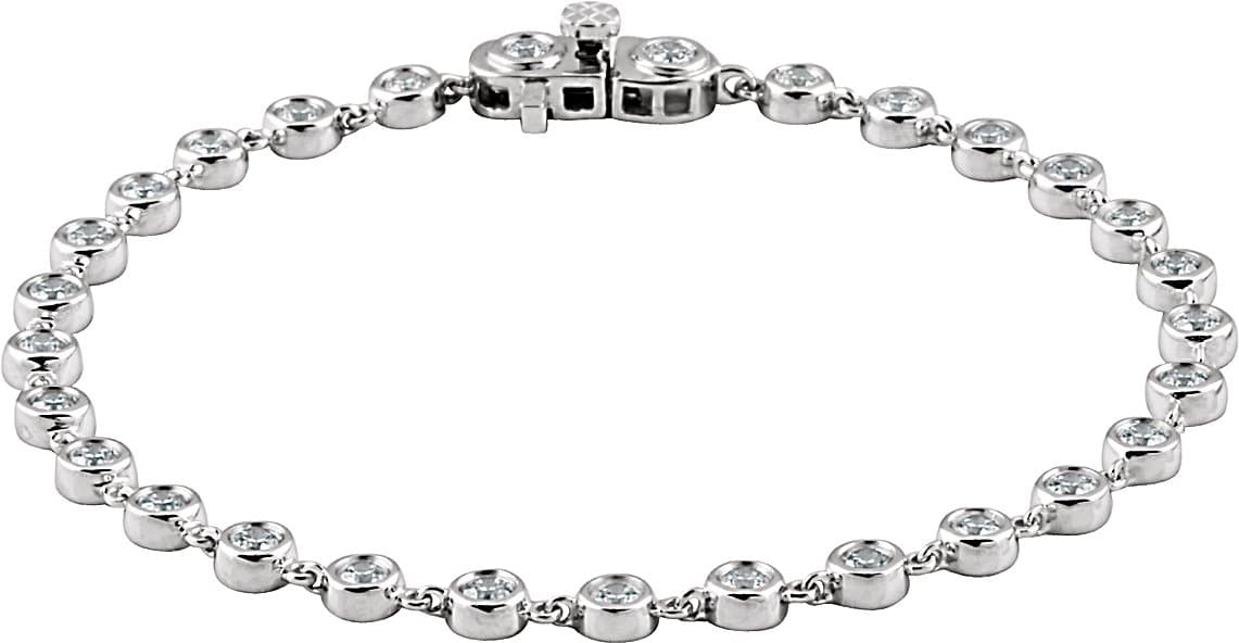 14K Yellow 2 CTW Natural Diamond Bezel Line 7" Bracelet