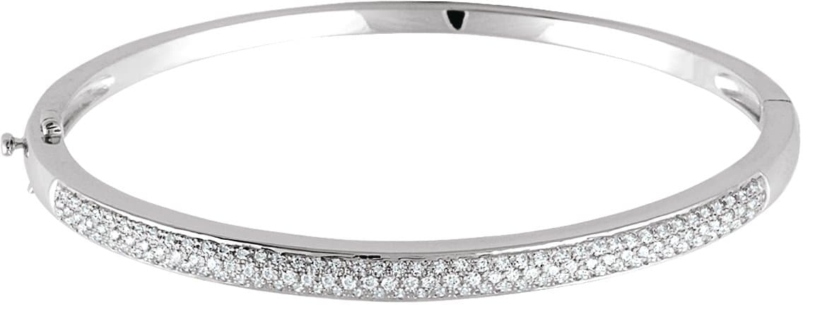 14K White 1 CTW Natural Diamond Pavé-Style 7" Bracelet