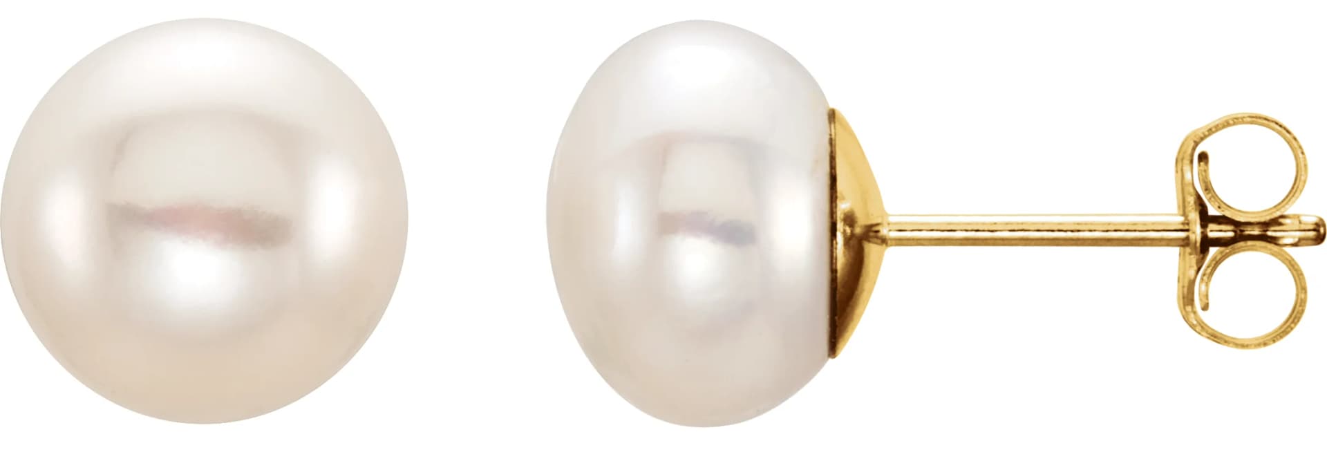 Button Pearl Stud Earrings
