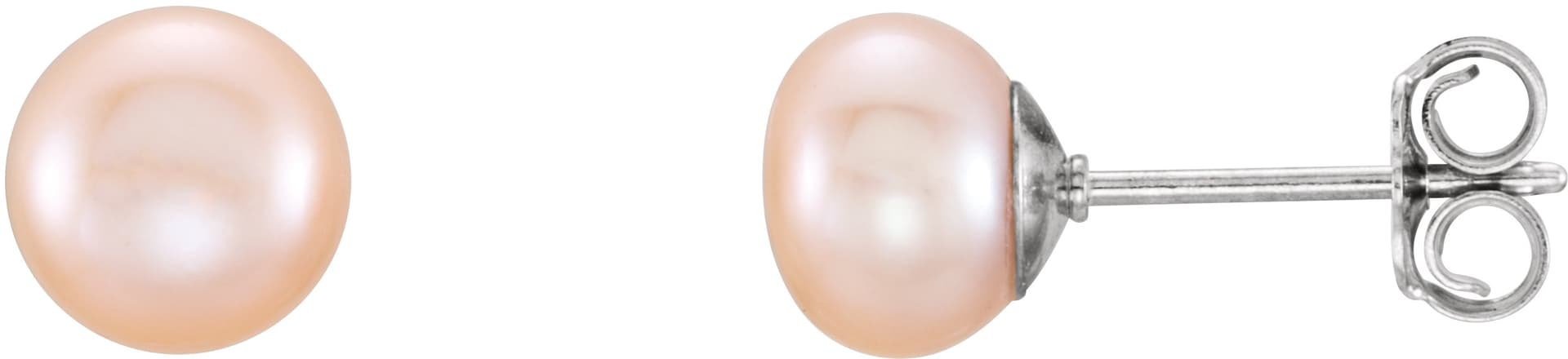 Button Pearl Stud Earrings view 1