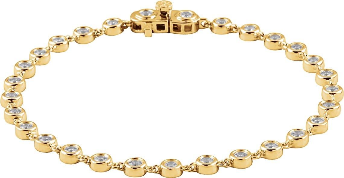 Bezel-Set Line Bracelet view 1