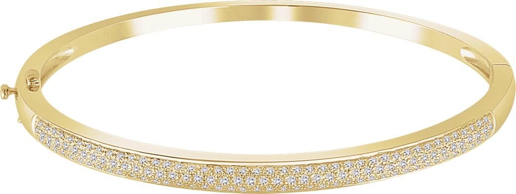 14K White 1 CTW Natural Diamond Pavé-Style 7" Bracelet