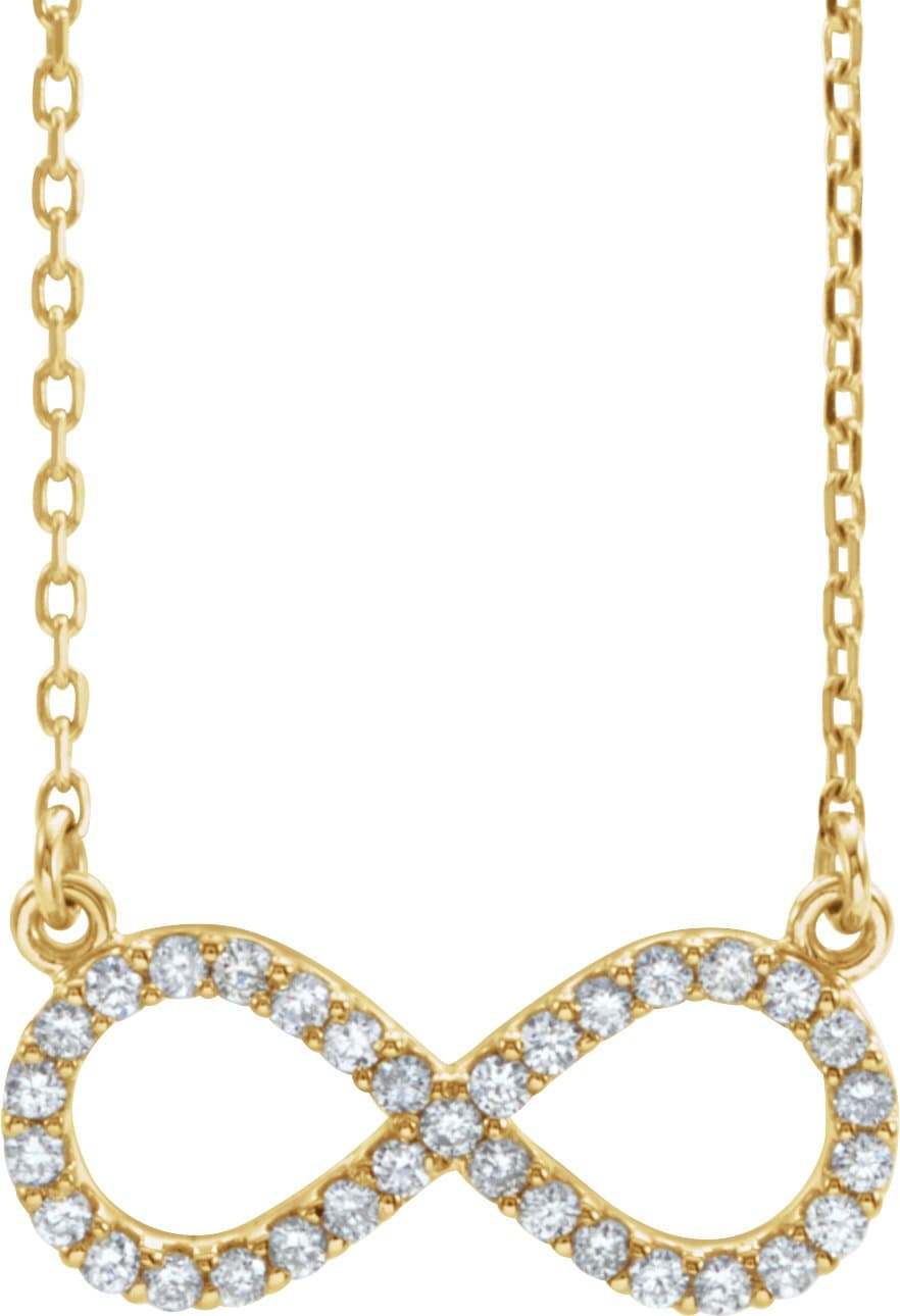 14K Rose 1/6 CTW Natural Diamond Infinity 17" Necklace
