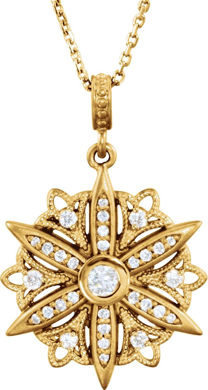 14K Yellow 1/3 CTW Natural Diamond 18 Necklace
