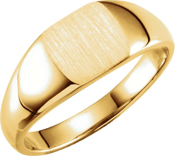 10K Yellow 11 mm Square Signet Ring