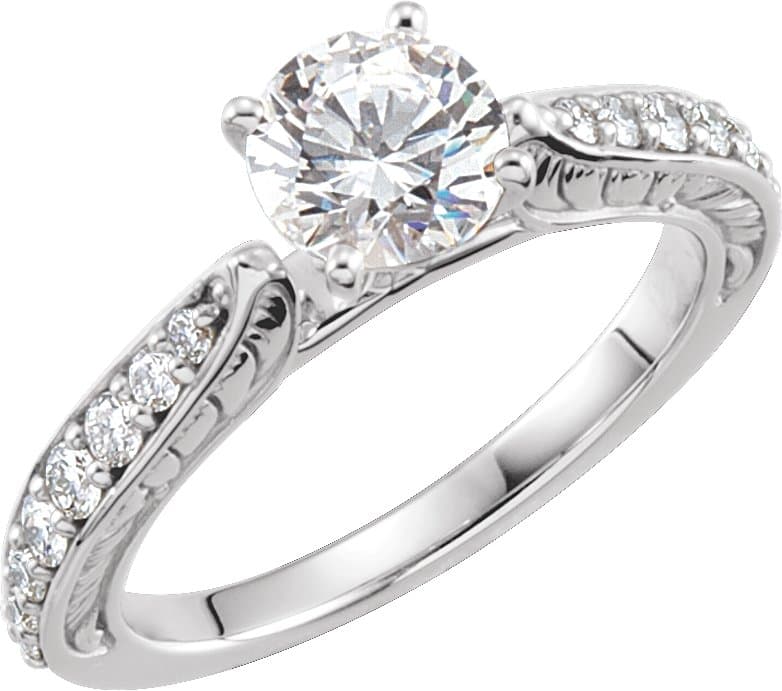 14K White 1/4 CTW Natural Diamond Sculptural Eternity Band Size 7