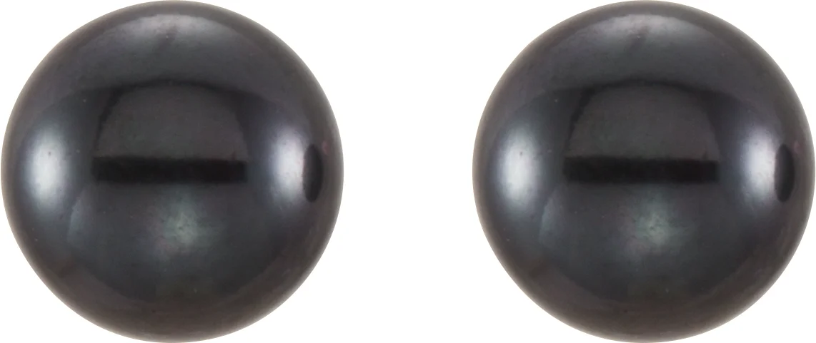 Button Pearl Stud Earrings, view 3