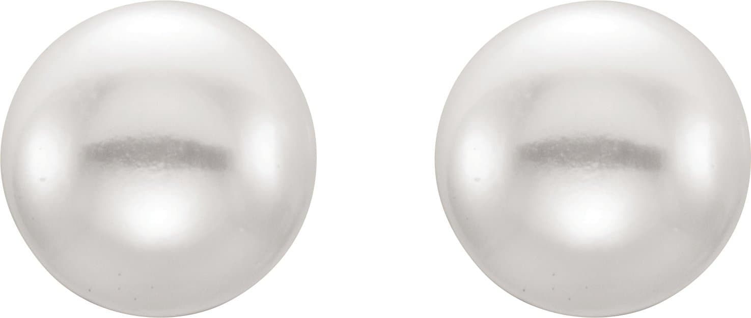 Button Pearl Stud Earrings view 2