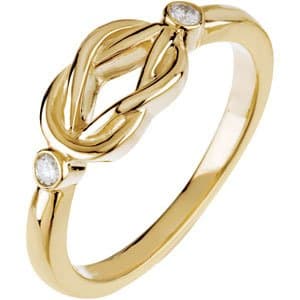 14K White .06 CTW Natural Diamond Knot Ring