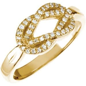 14K White 1/5 CTW Natural Diamond Knot Ring