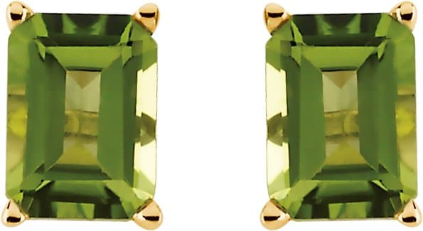 Emerald 4-Prong Scroll Setting® Stud Earring view 2