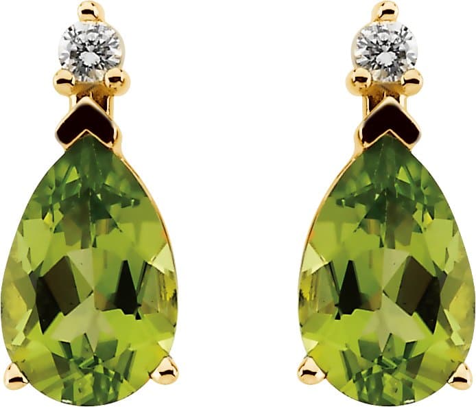 Pear 3-Prong Accented Earrings view 2