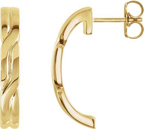 14K Yellow J-Hoop Earrings
