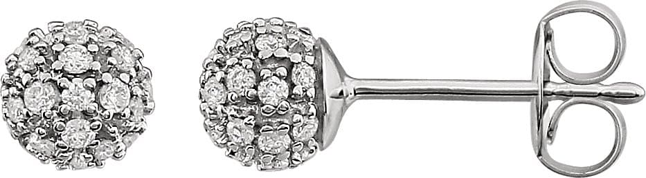 14K White 1/2 CTW Natural Diamond Cluster Earrings
