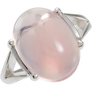 Sterling Silver Natural Rose Quartz Cabochon Ring