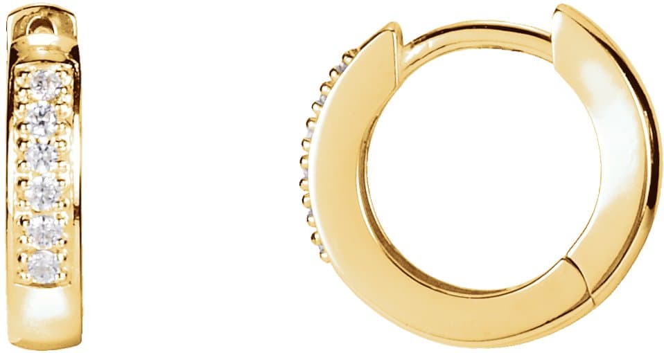 14K Rose .08 CTW Natural Diamond 12.5 mm Hoop Earrings