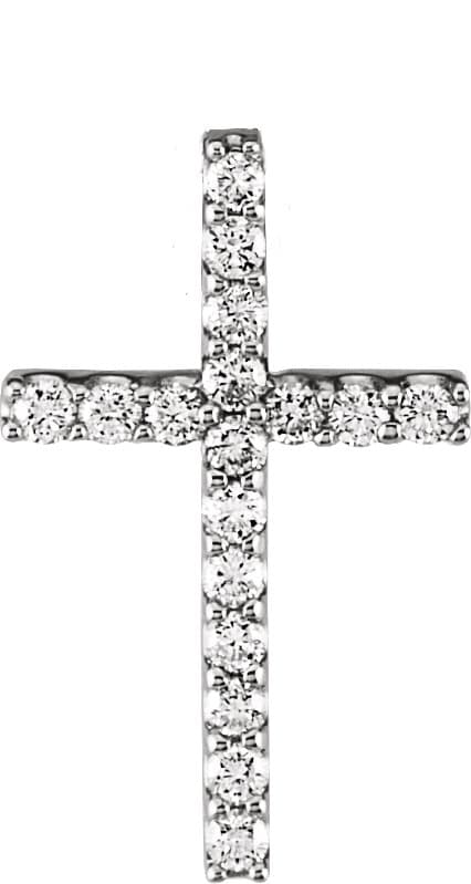14K Rose 5/8 CTW Lab-Grown Diamond Petite Cross Pendant