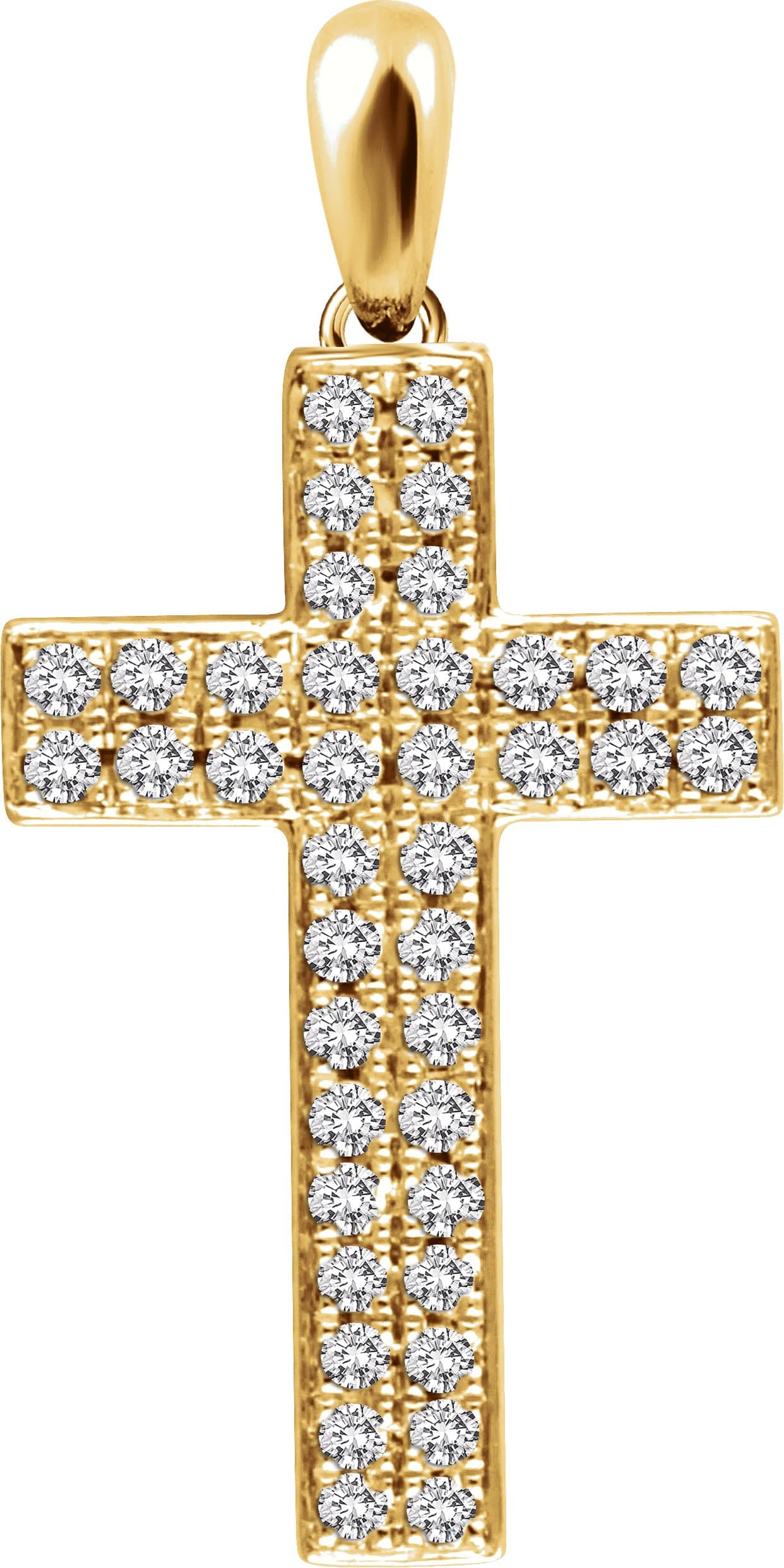 14K Rose 1/3 CTW Natural Diamond Cross Pendant