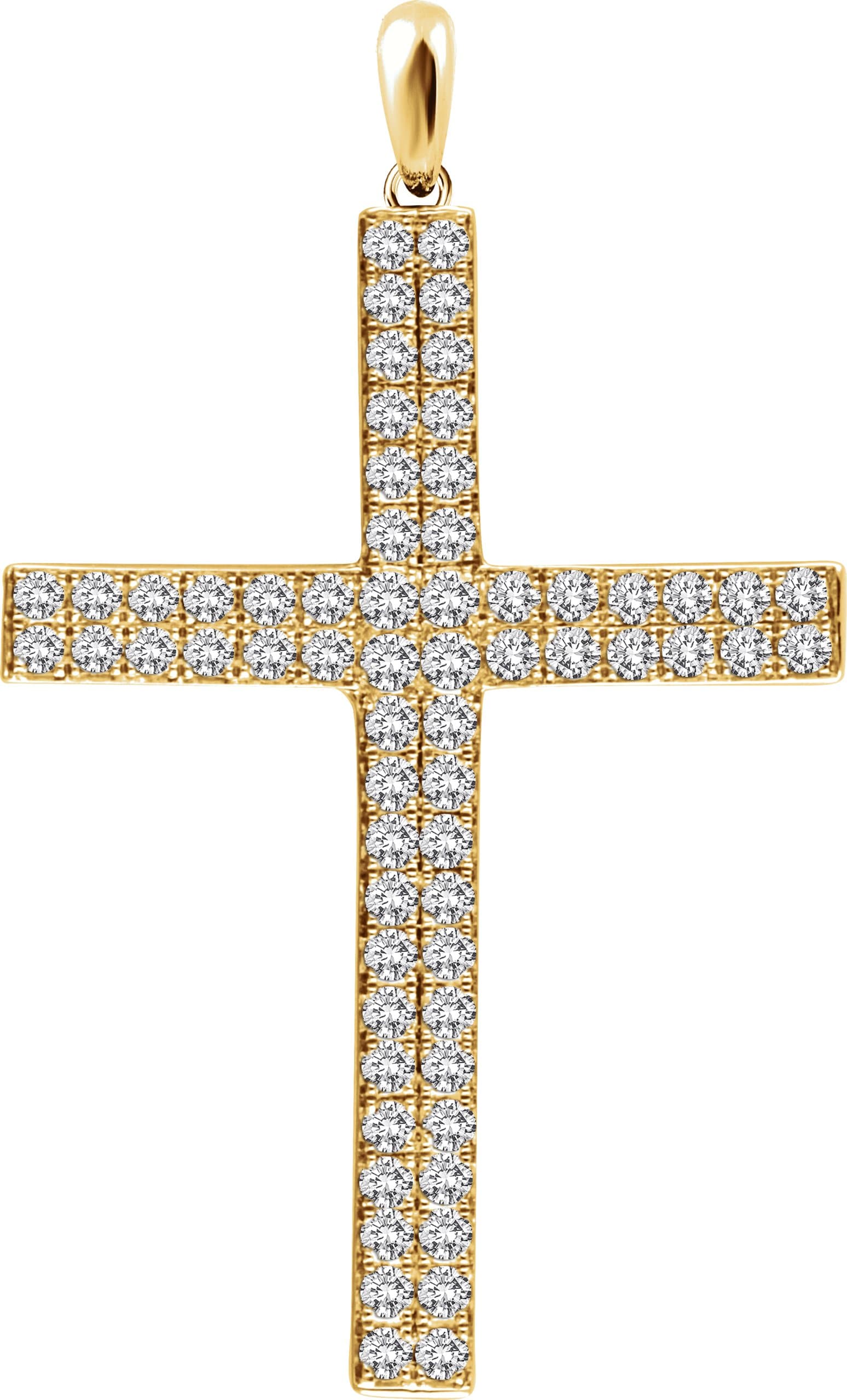 14K Rose 1/3 CTW Natural Diamond Cross Pendant