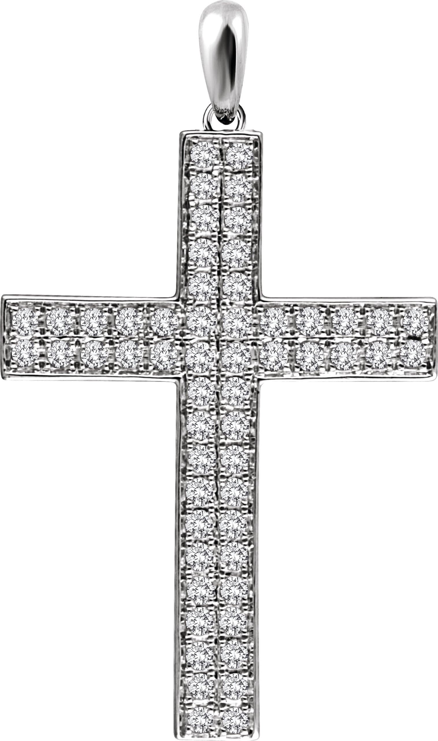 14K Rose 1/3 CTW Natural Diamond Cross Pendant