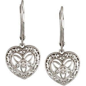 Granulated Filigree Heart Earrings view 2